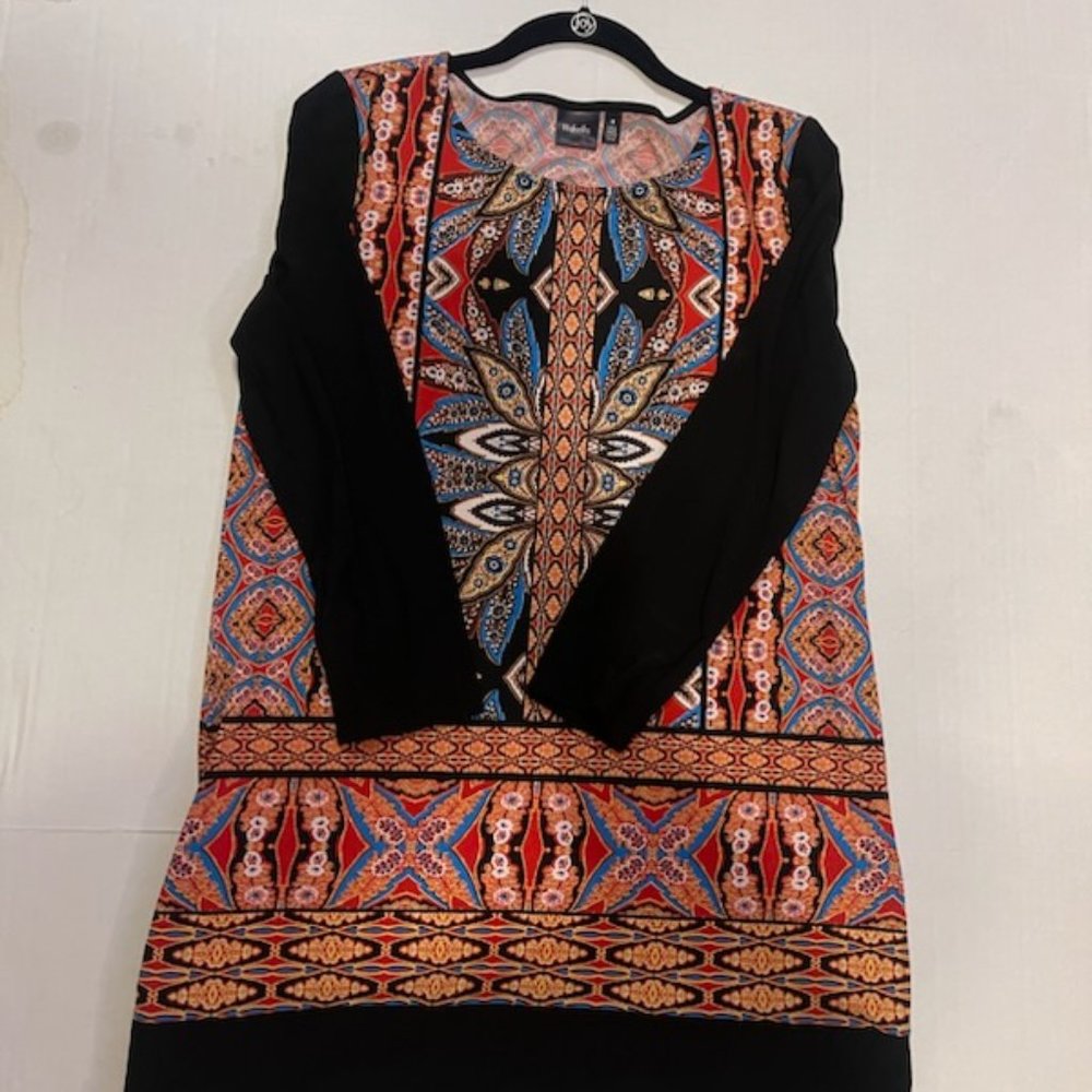 RAFAELLA multicolored tunic size M zippers on sides